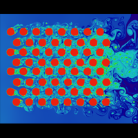 Turbulent airflow around obstacles 